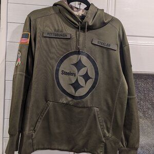 Pittsburgh Steelers Nike Salute to Service Therma Hoodie with American Flag Med.